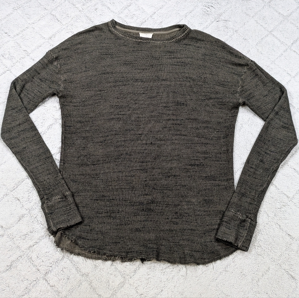 Tribe Kelley Sweatshirt Women's L Green Heather Fit Sleeves Oversized Thermal